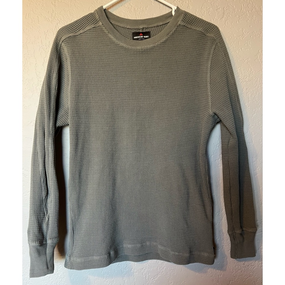American Giant Gray Waffle Thermal, Size Small
